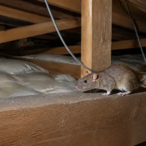 住宅内に侵入したネズミのイメージ